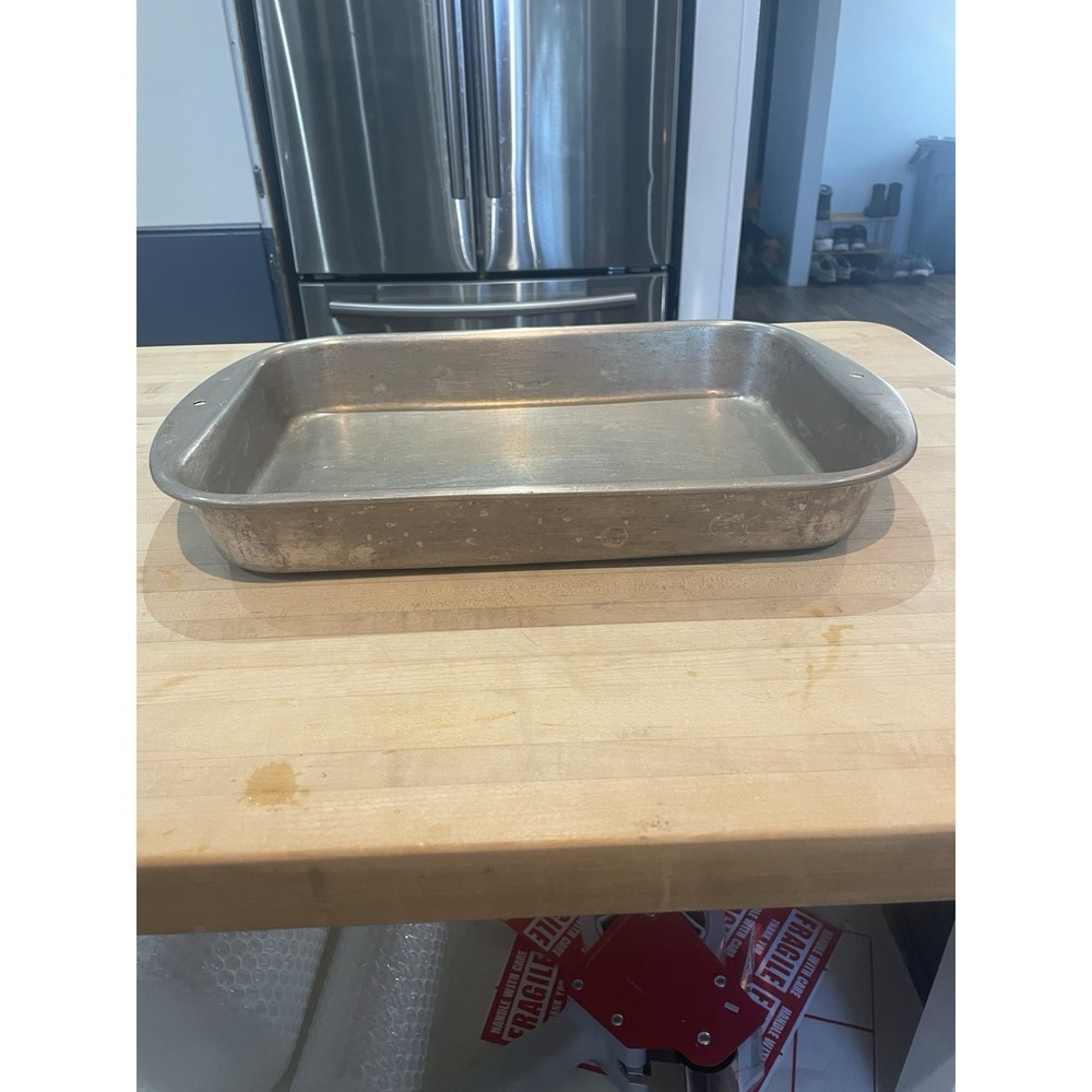 Vintage Aluminum Baking Roasting Lasagna Pan 14" x 10" x 2" Mar-Crest 1950s